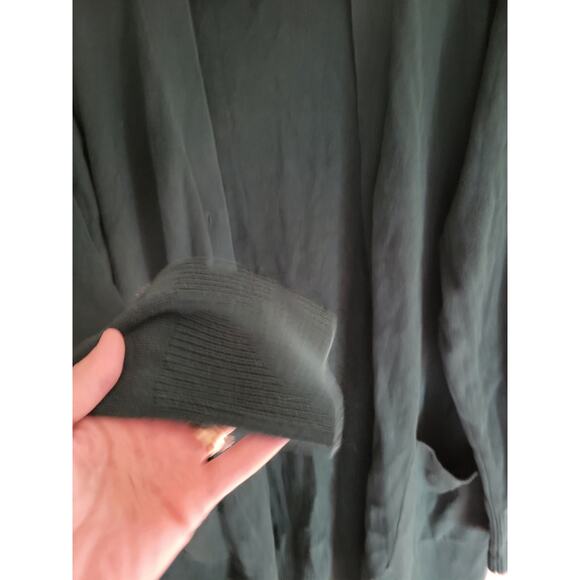 Denim & Co Long Green Cardigan Sweater 1X - Picture 4 of 5